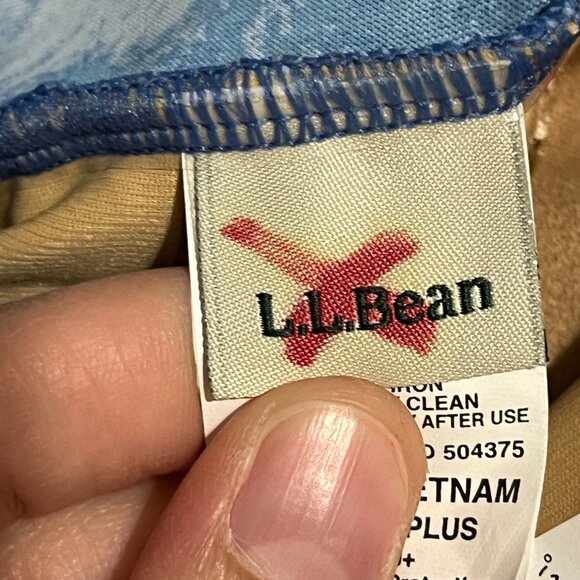 LL Bean Womens Shaping Swimwear Tanksuit Size 22W Blue Ruched Printed UPF 50+ - Picture 7 of 8